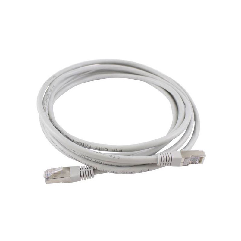 E44-Câble réseau ftp, connecteur rj45. cat 5e (100 mbps), l=2m .1 x  fiche coudée 90° à 3,50 €