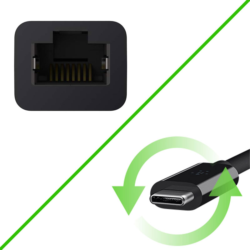 KabelDirekt – Adaptateur USB-C/Ethernet & LAN (fiches USB-C/RJ45, Connexion  réseau/Internet Stable à 1 Gigabit/s pour Portables/MacBooks/tablettes,  câble de 10 cm, Aluminium, argenté) : : Informatique
