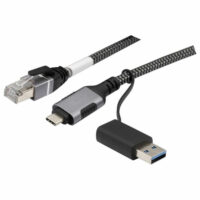 Cordon adaptateur USB-C vers Ethernet, une solution pratique et efficace pour remplacer le WiFi et connecter vos appareils en mode filaire. Idéal pour ceux qui cherchent à limiter leur exposition aux ondes électromagnétiques, cet adaptateur permet de brancher directement un câble Ethernet sur les appareils modernes, comme les ordinateurs portables, smartphones et tablettes dépourvus de port RJ45. Disponible en 2 ou 5 m